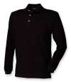 H105 Long Sleeve Cotton Polo Black colour image